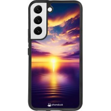 Samsung Galaxy S22 Case Hülle - Silikon schwarz Sonnenuntergang gelb violett