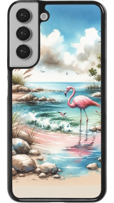 Samsung Galaxy S22+ Case Hülle - Flamingo Aquarell