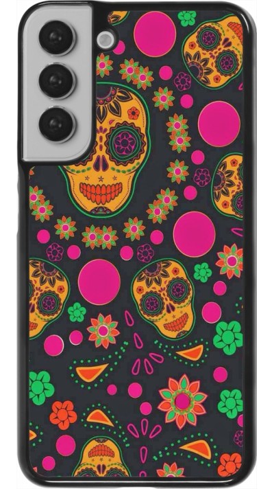 Samsung Galaxy S22+ Case Hülle - Halloween 22 colorful mexican skulls