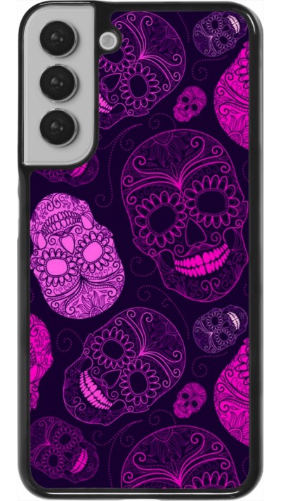 Samsung Galaxy S22+ Case Hülle - Halloween 2023 pink skulls