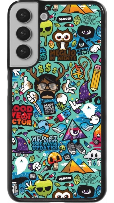 Samsung Galaxy S22+ Case Hülle - Mixed Cartoons Turquoise