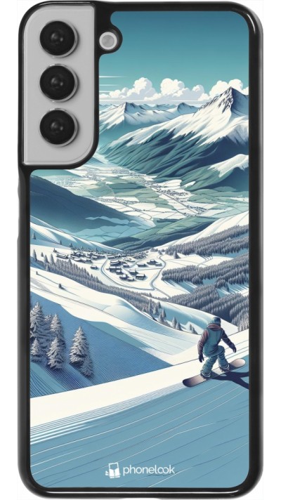 Samsung Galaxy S22+ Case Hülle - Snowboarder Berg