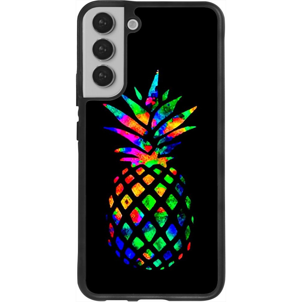 Hülle Samsung Galaxy S22+ - Silikon schwarz Ananas Multi-colors