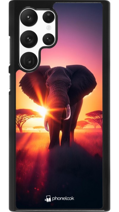 Samsung Galaxy S22 Ultra Case Hülle - Elefant Sonnenaufgang Schönheit