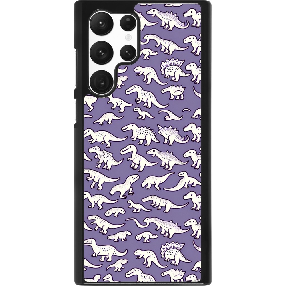 Samsung Galaxy S22 Ultra Case Hülle - Mini-Dino-Muster violett