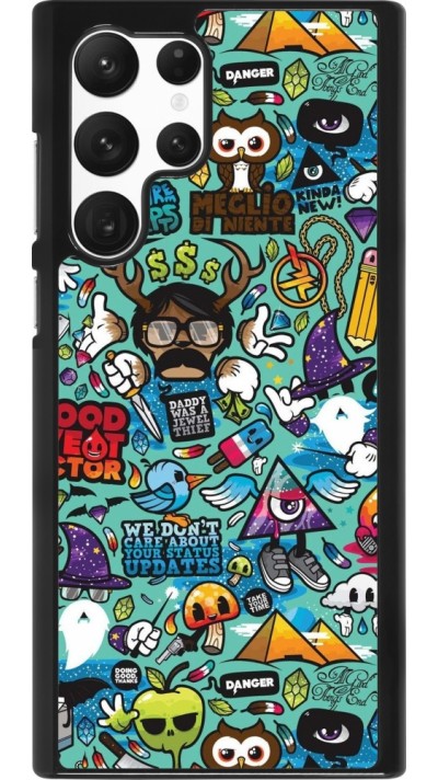 Coque Samsung Galaxy S22 Ultra - Mixed Cartoons Turquoise