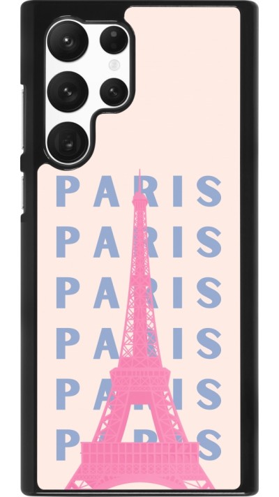 Samsung Galaxy S22 Ultra Case Hülle - Paris Pink Print