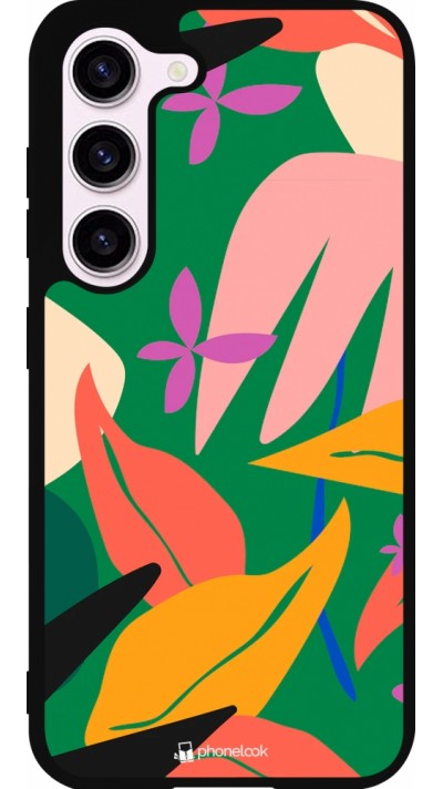 Samsung Galaxy S23 Case Hülle - Silikon schwarz Abstract Jungle