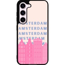 Samsung Galaxy S23 Case Hülle - Silikon schwarz Amsterdam Pink Print