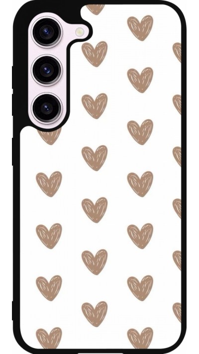 Samsung Galaxy S23 Case Hülle - Silikon schwarz Autumn 2024 brown hearts