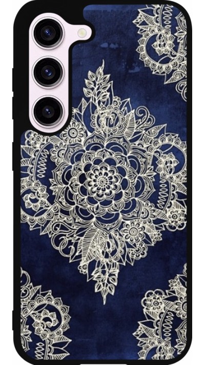 Samsung Galaxy S23 Case Hülle - Silikon schwarz Cream Flower Moroccan