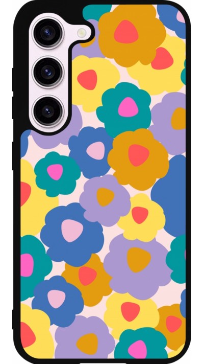 Samsung Galaxy S23 Case Hülle - Silikon schwarz Easter 2024 flower power