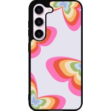 Samsung Galaxy S23 Case Hülle - Silikon schwarz Easter 2024 rainbow butterflies