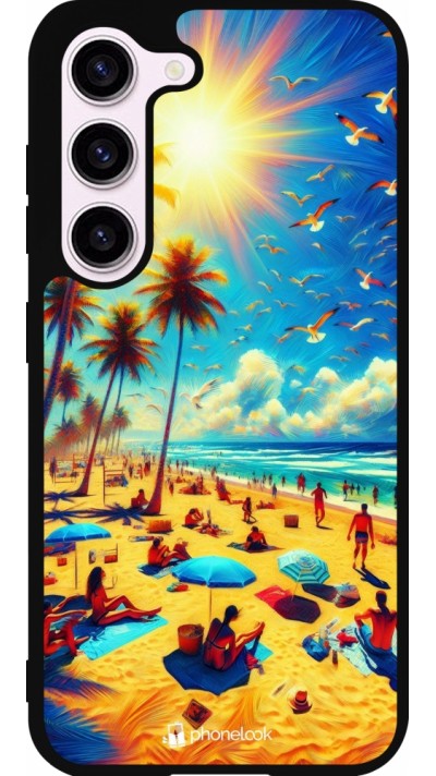 Samsung Galaxy S23 Case Hülle - Silikon schwarz Sommer Paradies Farbe