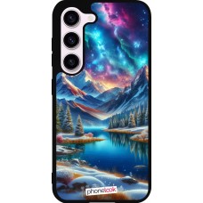 Samsung Galaxy S23 Case Hülle - Silikon schwarz Fantasiebergsee Himmel Sterne