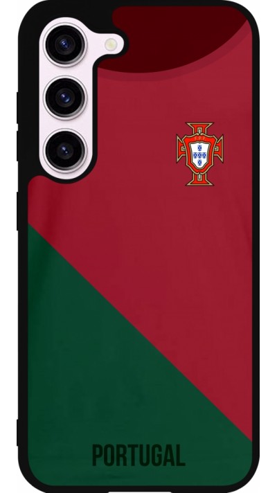 Samsung Galaxy S23 Case Hülle - Silikon schwarz Fussballtrikot Portugal2022