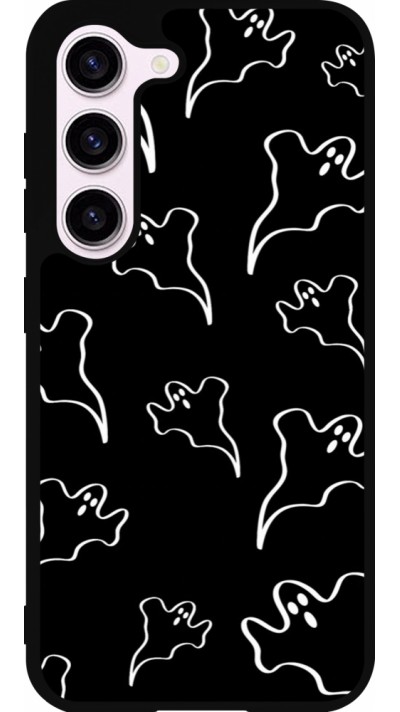 Samsung Galaxy S23 Case Hülle - Silikon schwarz Halloween 2024 black and white ghosts