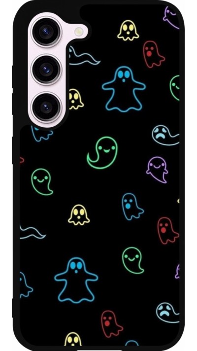 Samsung Galaxy S23 Case Hülle - Silikon schwarz Halloween 2024 colorful ghosts