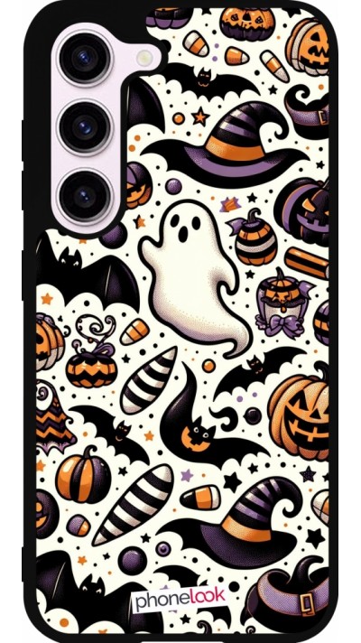 Samsung Galaxy S23 Case Hülle - Silikon schwarz Halloween 2024 Niedliches Muster