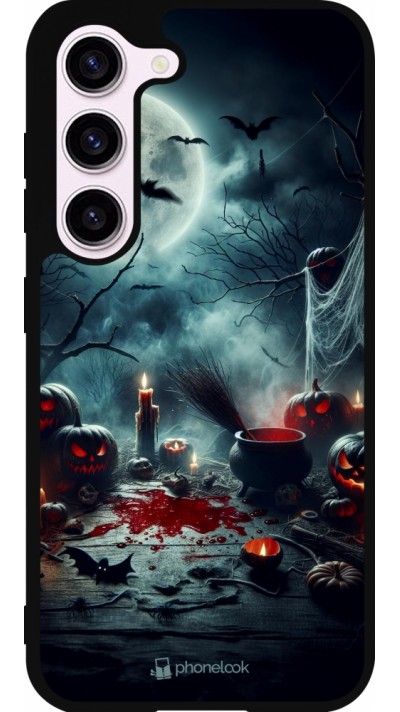 Samsung Galaxy S23 Case Hülle - Silikon schwarz Halloween 2024 Dunkler Mond