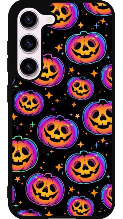 Samsung Galaxy S23 Case Hülle - Silikon schwarz Halloween 2024 rainbow pumpkins