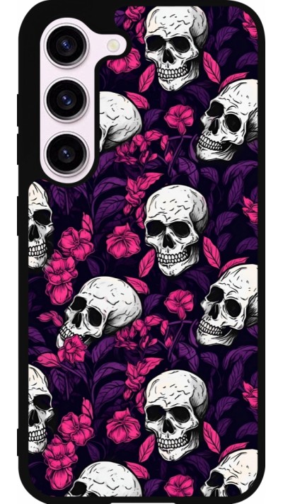 Samsung Galaxy S23 Case Hülle - Silikon schwarz Halloween 2024 romantic skulls