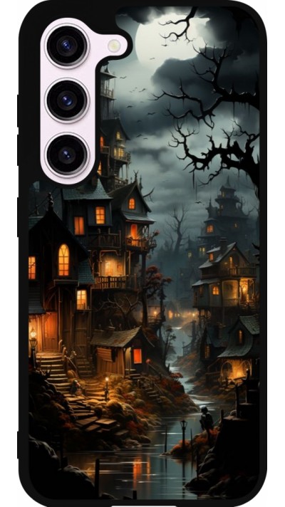 Samsung Galaxy S23 Case Hülle - Silikon schwarz Halloween 2024 scary town