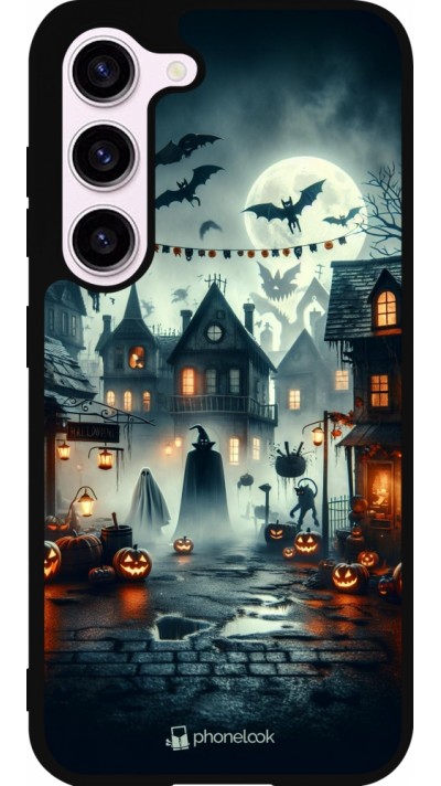 Samsung Galaxy S23 Case Hülle - Silikon schwarz Halloween Spukstadt