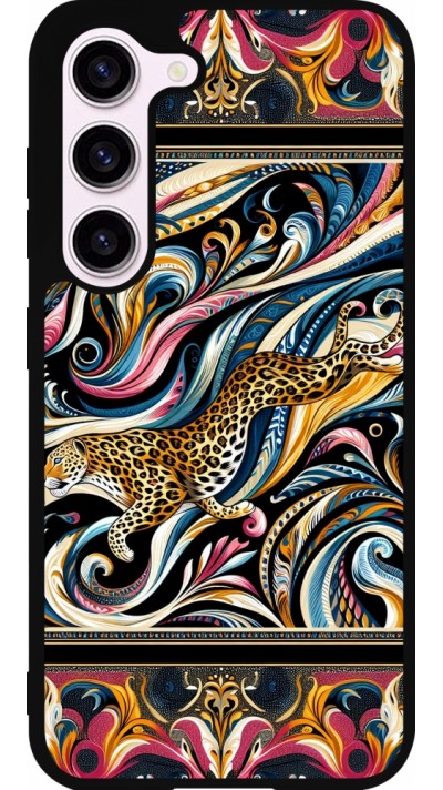 Samsung Galaxy S23 Case Hülle - Silikon schwarz Leopard Abstrakte Kunst