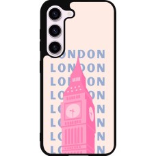 Samsung Galaxy S23 Case Hülle - Silikon schwarz London Pink Print