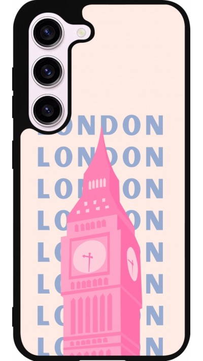 Samsung Galaxy S23 Case Hülle - Silikon schwarz London Pink Print