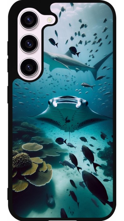 Samsung Galaxy S23 Case Hülle - Silikon schwarz Manta Lagune Reinigung