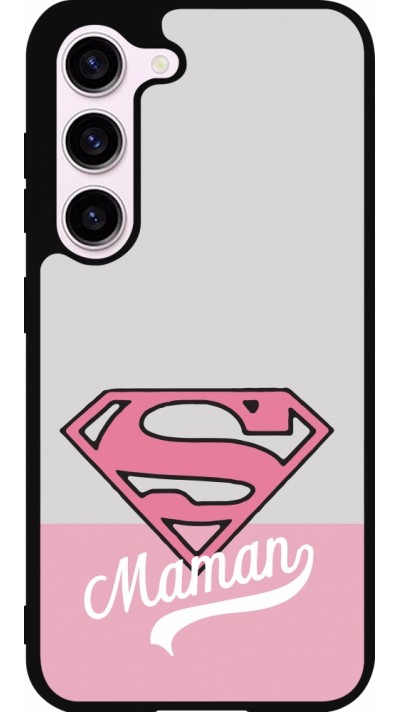 Samsung Galaxy S23 Case Hülle - Silikon schwarz Mom 2024 Super hero maman