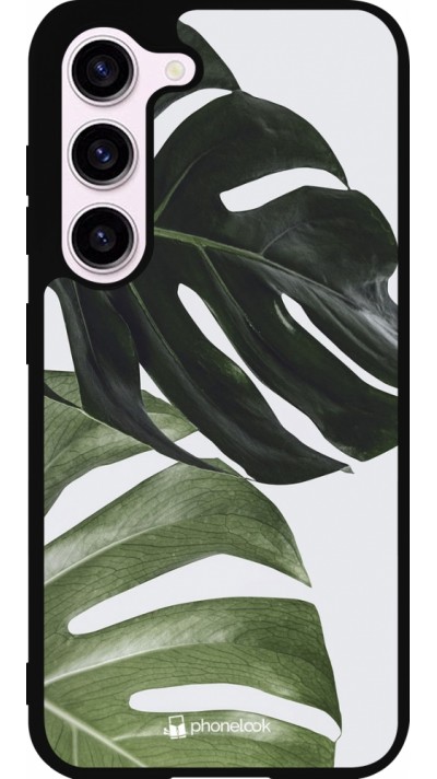 Samsung Galaxy S23 Case Hülle - Silikon schwarz Monstera Plant