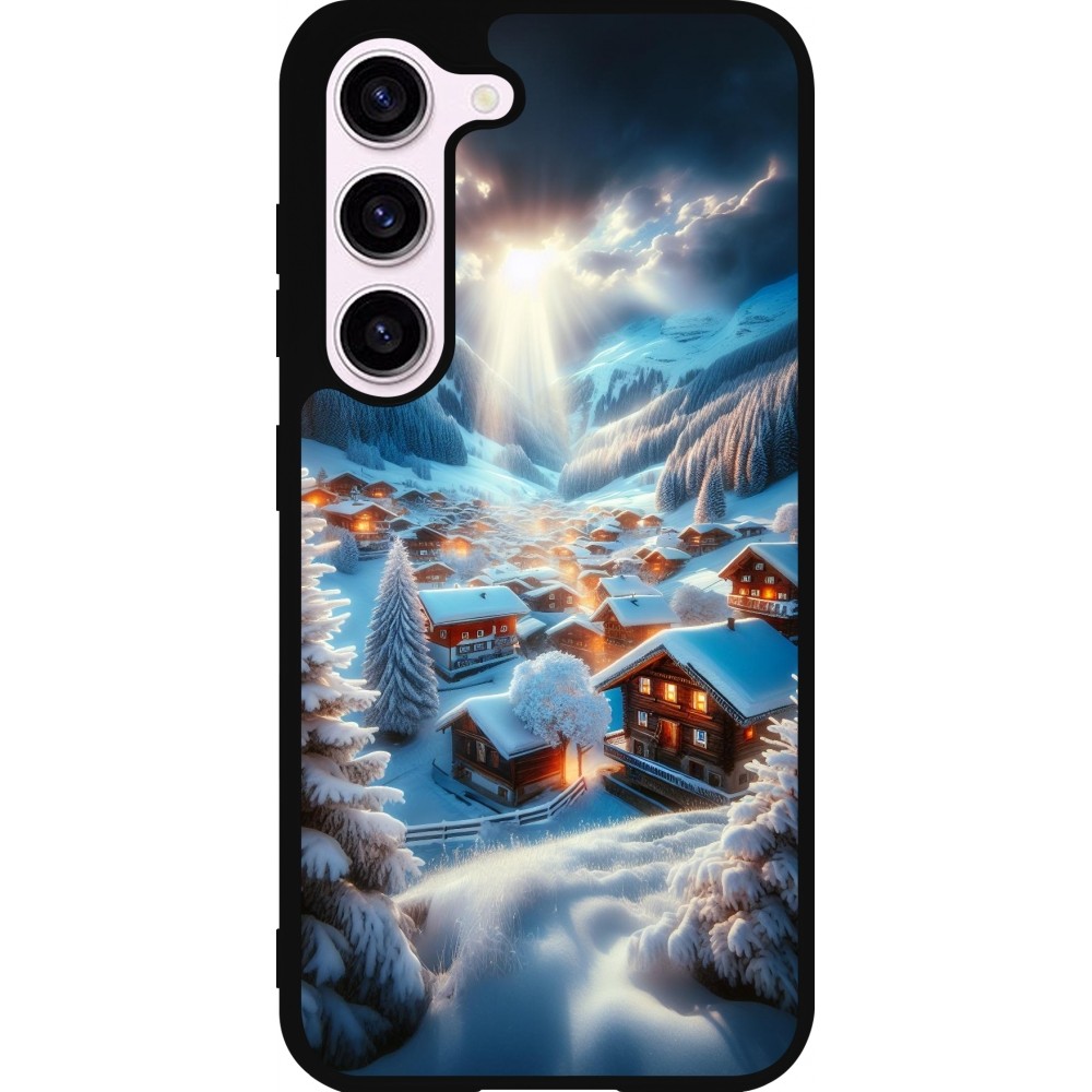 Samsung Galaxy S23 Case Hülle - Silikon schwarz Berg Schnee Licht