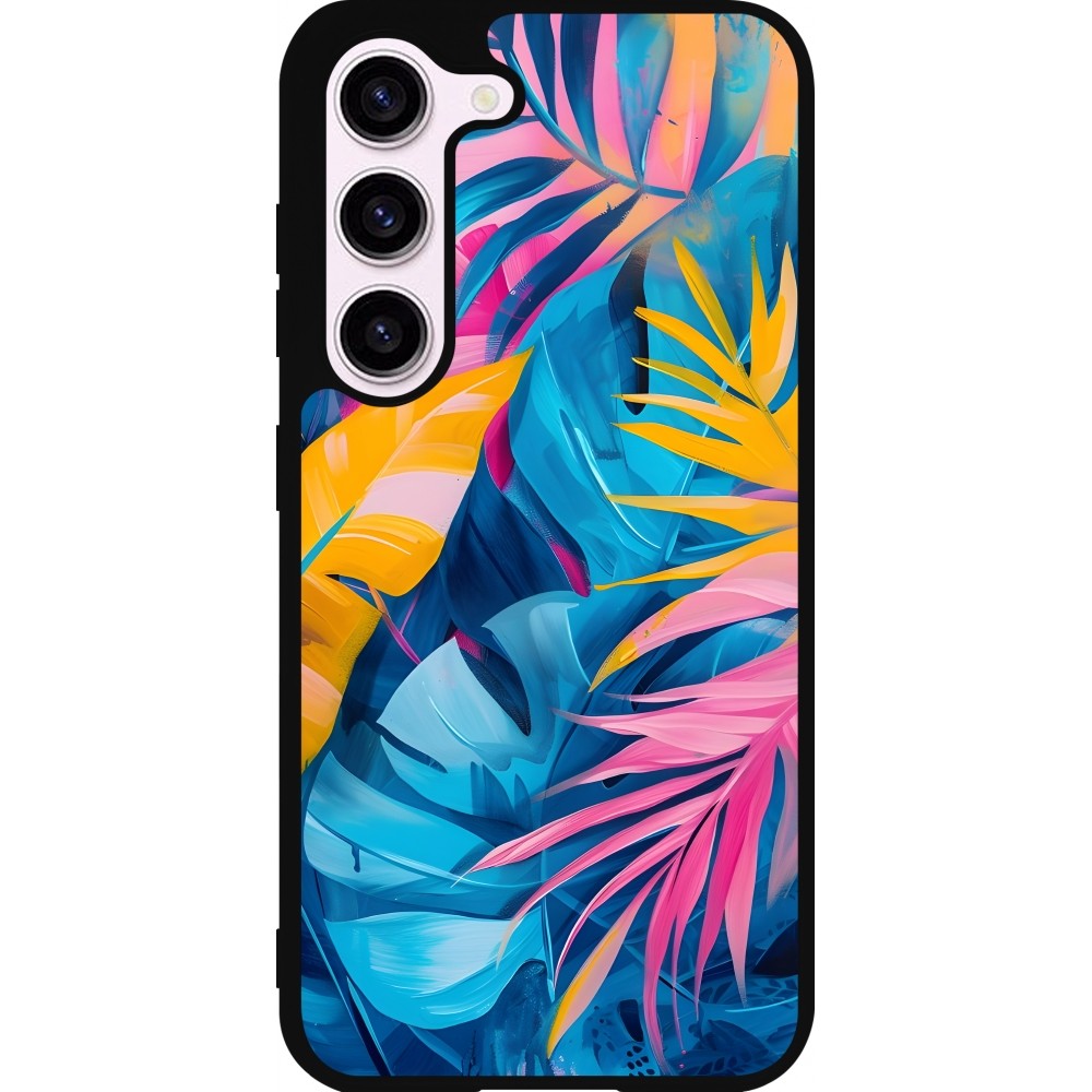 Samsung Galaxy S23 Case Hülle - Silikon schwarz Palms Blue