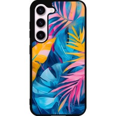 Samsung Galaxy S23 Case Hülle - Silikon schwarz Palms Blue