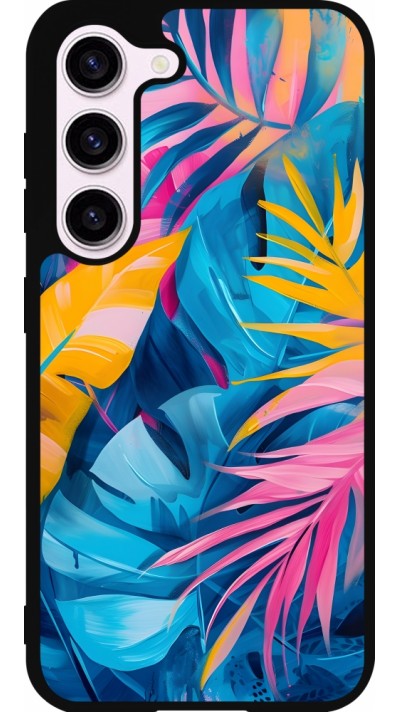 Samsung Galaxy S23 Case Hülle - Silikon schwarz Palms Blue