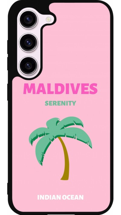 Samsung Galaxy S23 Case Hülle - Silikon schwarz Pop Summer Destination Maldives