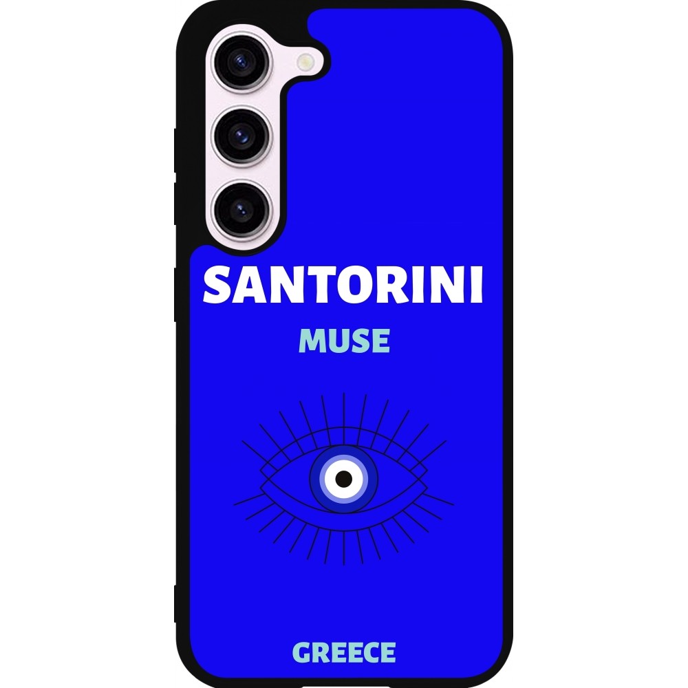 Samsung Galaxy S23 Case Hülle - Silikon schwarz Pop Summer Destination Santorini