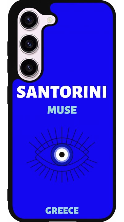 Samsung Galaxy S23 Case Hülle - Silikon schwarz Pop Summer Destination Santorini