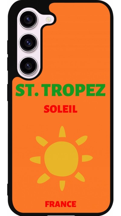 Samsung Galaxy S23 Case Hülle - Silikon schwarz Pop Summer Destination St-Tropez