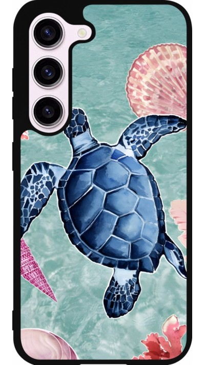 Samsung Galaxy S23 Case Hülle - Silikon schwarz Preppy Turtle