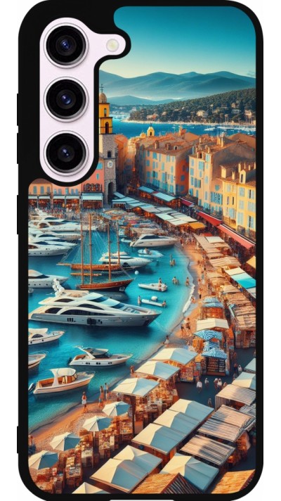 Samsung Galaxy S23 Case Hülle - Silikon schwarz Saint-Tropez Strand