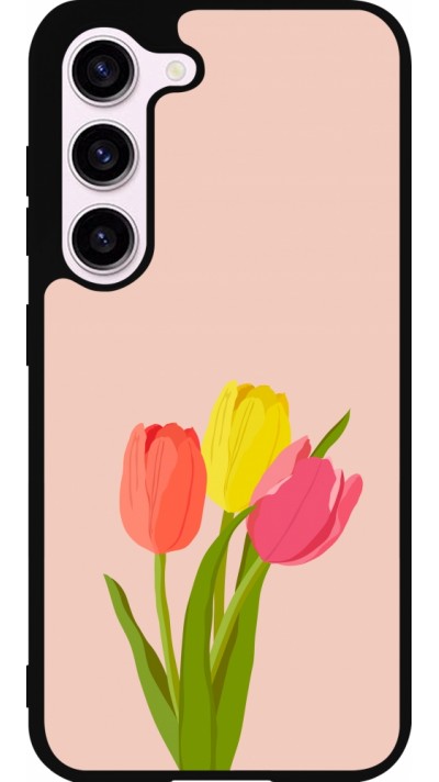 Samsung Galaxy S23 Case Hülle - Silikon schwarz Spring 23 tulip trio