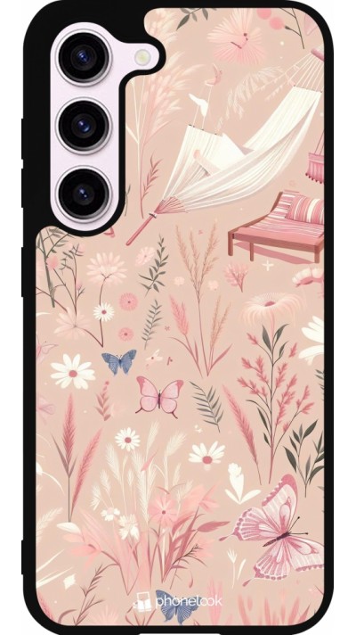 Samsung Galaxy S23 Case Hülle - Silikon schwarz Sommer Pastellmuster