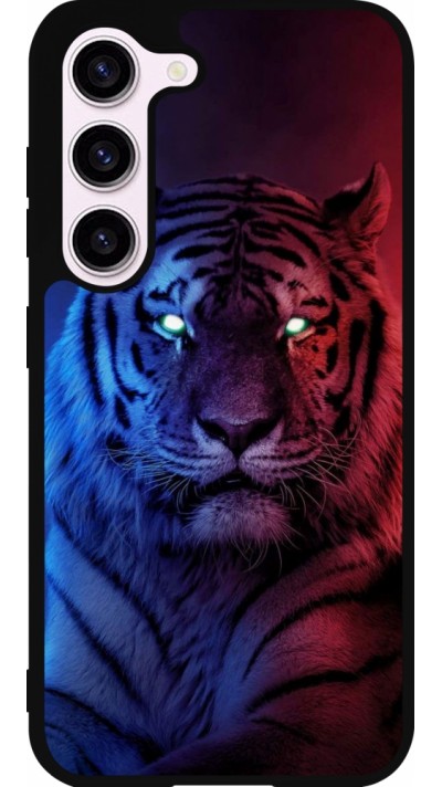 Samsung Galaxy S23 Case Hülle - Silikon schwarz Tiger Blue Red