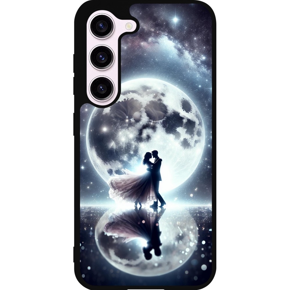 Samsung Galaxy S23 Case Hülle - Silikon schwarz Valentin 2024 Liebe unter dem Mond