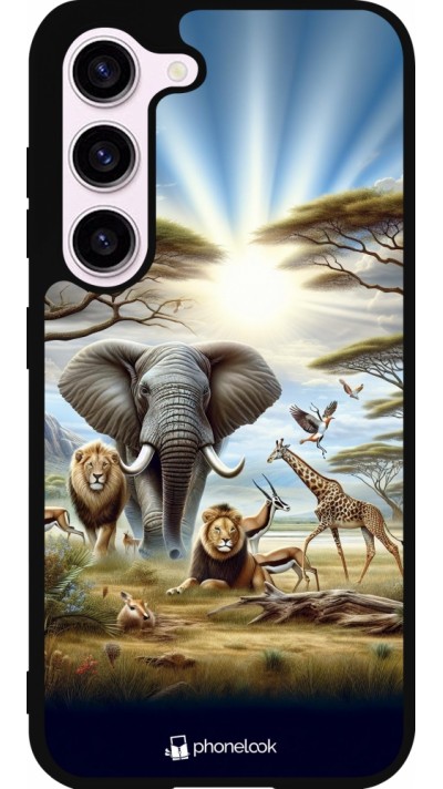 Samsung Galaxy S23 Case Hülle - Silikon schwarz Afrikanisches Wildleben