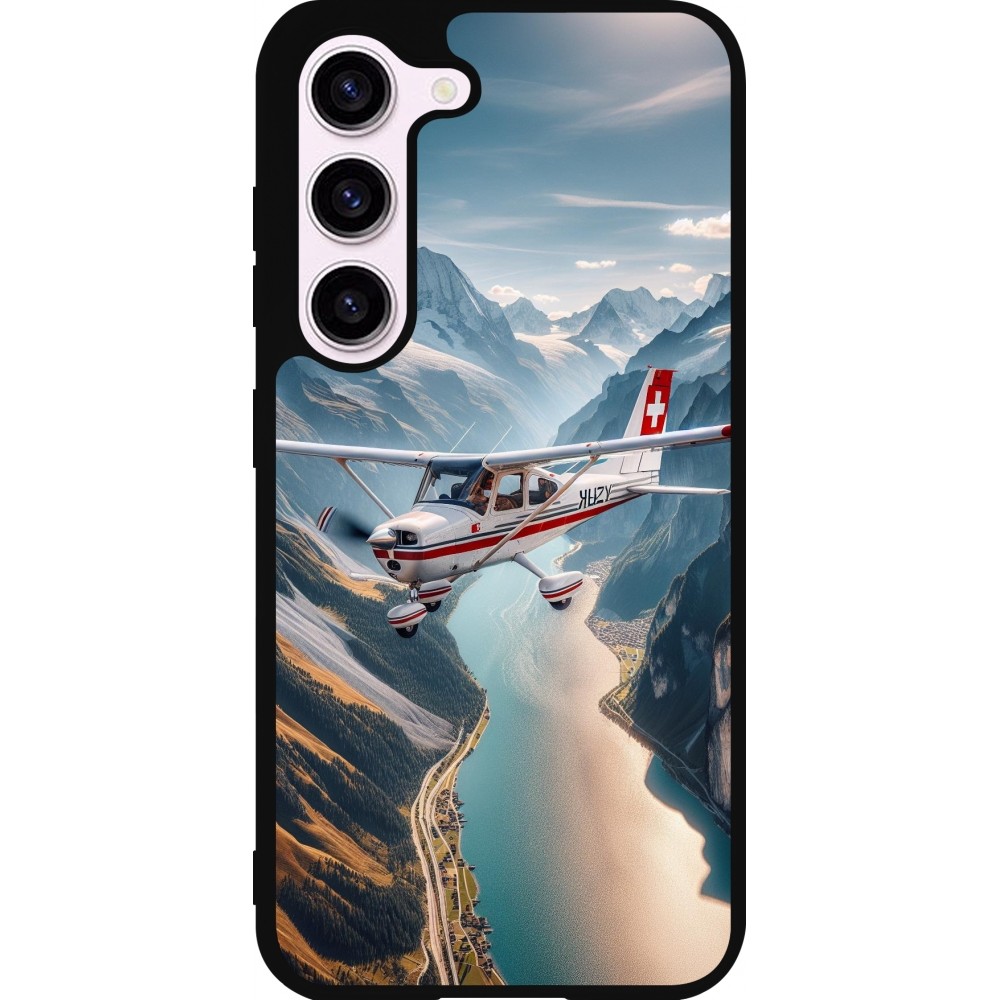 Samsung Galaxy S23 Case Hülle - Silikon schwarz Schweizer Alpenflug